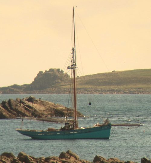Isles of Scilly anchored in Porth Cressa